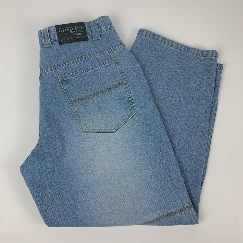 Vintage Vibes Baggy Jeans Y2K Skater Hip Hop Blue Denim Pants Mens Size 36